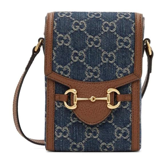 Gucci Horsebit Mini Blue Shoulder Bag - Picture 1 of 5
